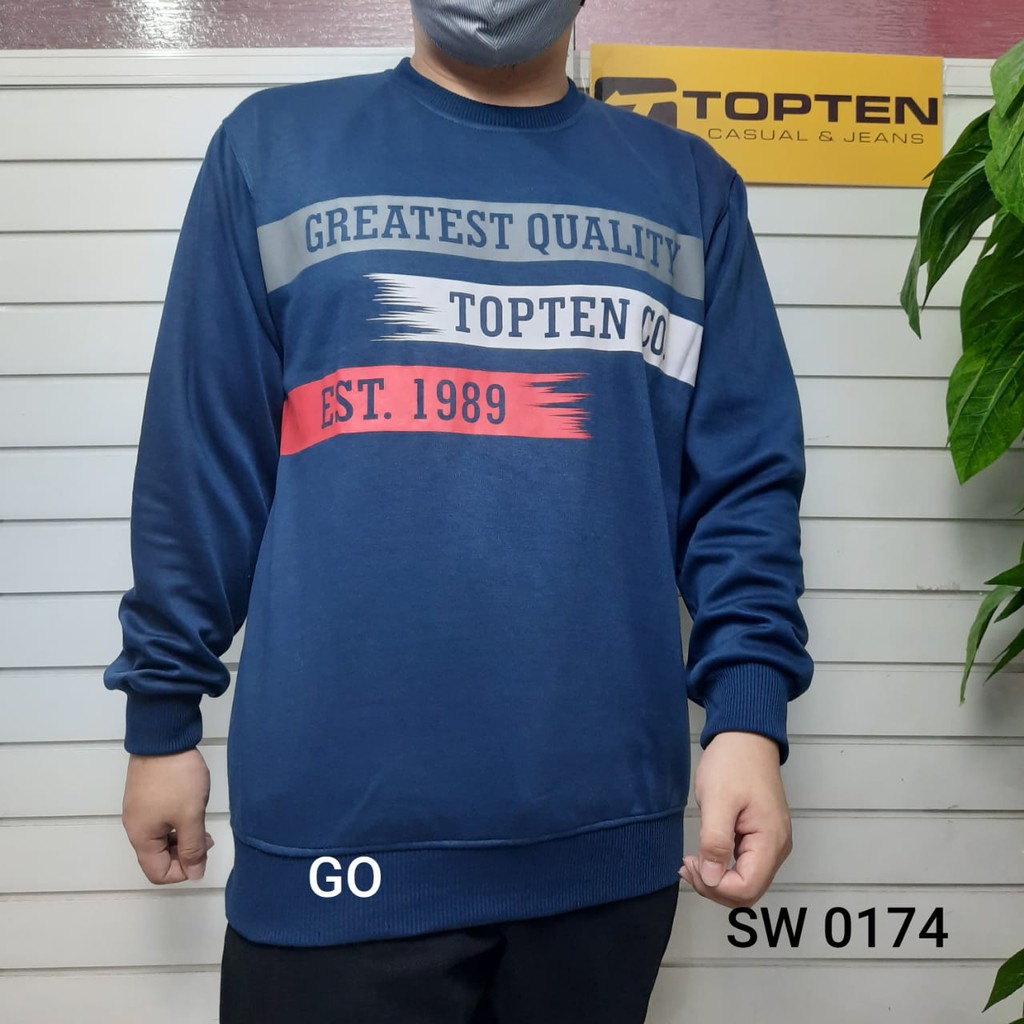 gof L SWEATER TOPTEN Polos Pakaian Pria Outerwear Cardigan Hoodie Jaket Casual Motif Lengan Panjang