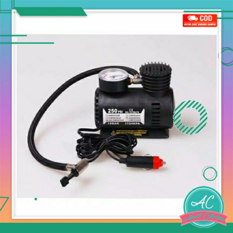Pompa elektrik kompresor mini mobil motor sepeda air compressor udara ban portable 250psi