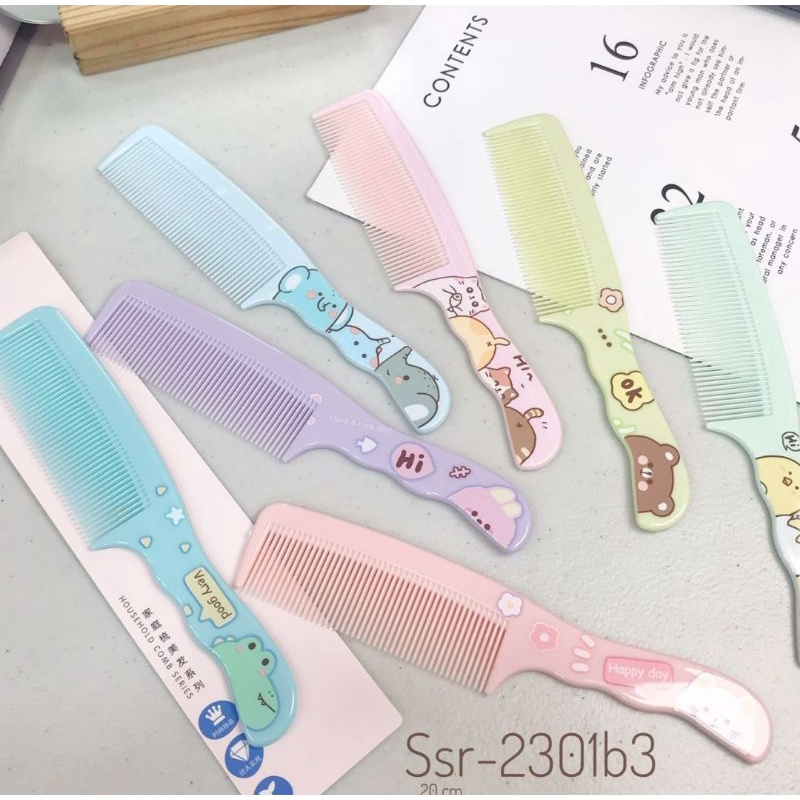 Sisir Rambut Anti Kusut / Sisir Besar Karakter Warna Random Gaya Korea Rake Comb Sisir Korea