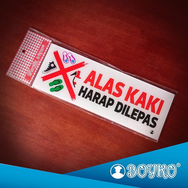 

Acrylic Sign BOYKO / Papan Tanda "Alas Kaki Harap Dilepas" isi 6pcs