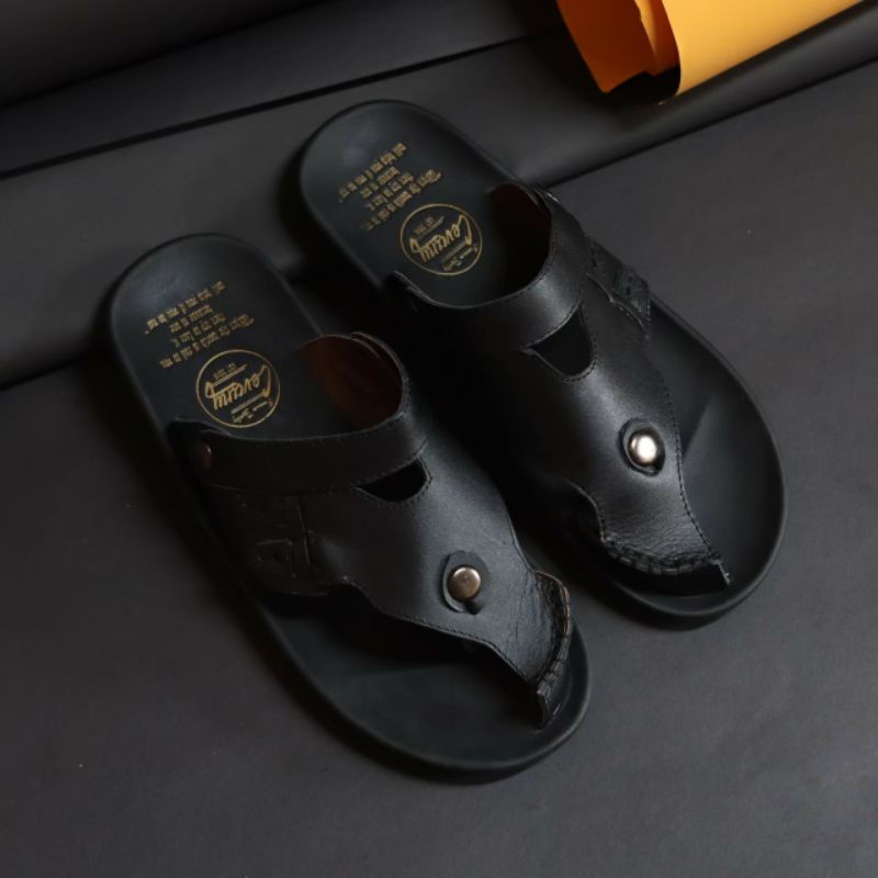 LUCKY | Sandal Kulit Asli Pria Kasual Modern Sendal Santai Cowok Murah