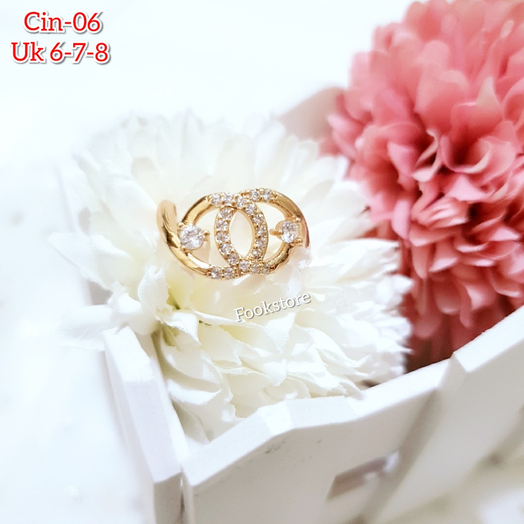 COD CINCIN WANITA LOVE PERMATA ZICRON FASHION KOREA