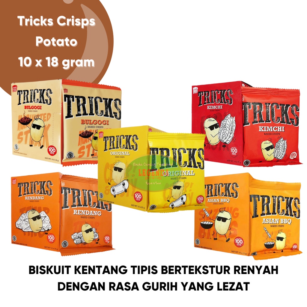 

Tricks Potato Kentang Baked Crisps Bulgogi Kimchi Rendang BBQ