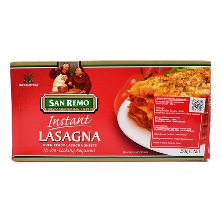 San Remo Lasagna Sheet 250gr | Lasagna Lembar Instant