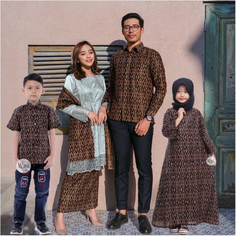 Batik couple brokat gamis luna batik couple moderen batik couple terbaru couple anak cewek cowok kemeja batik lengan panjang size S M L XL XXL