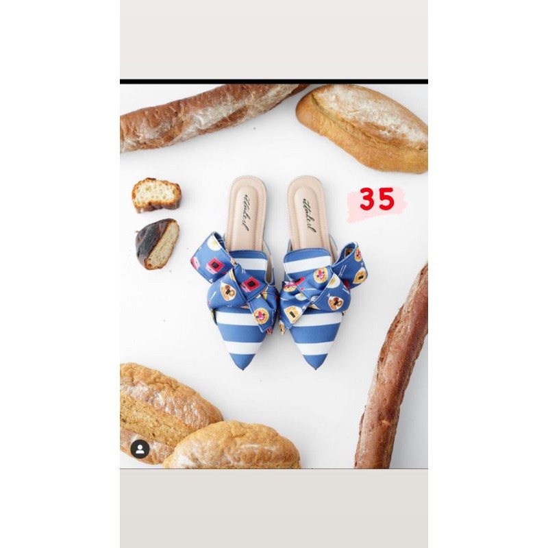 Ittaherl Jackie Mules Breakfast Toast size 35 (Include Mask)