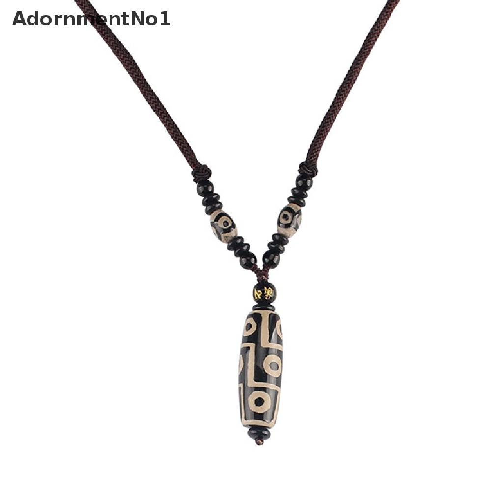 (AdornmentNo1) Kalung Rantai + Liontin Gaya Tibet Motif Mata Sembilan Untuk Perhiasan Wanita