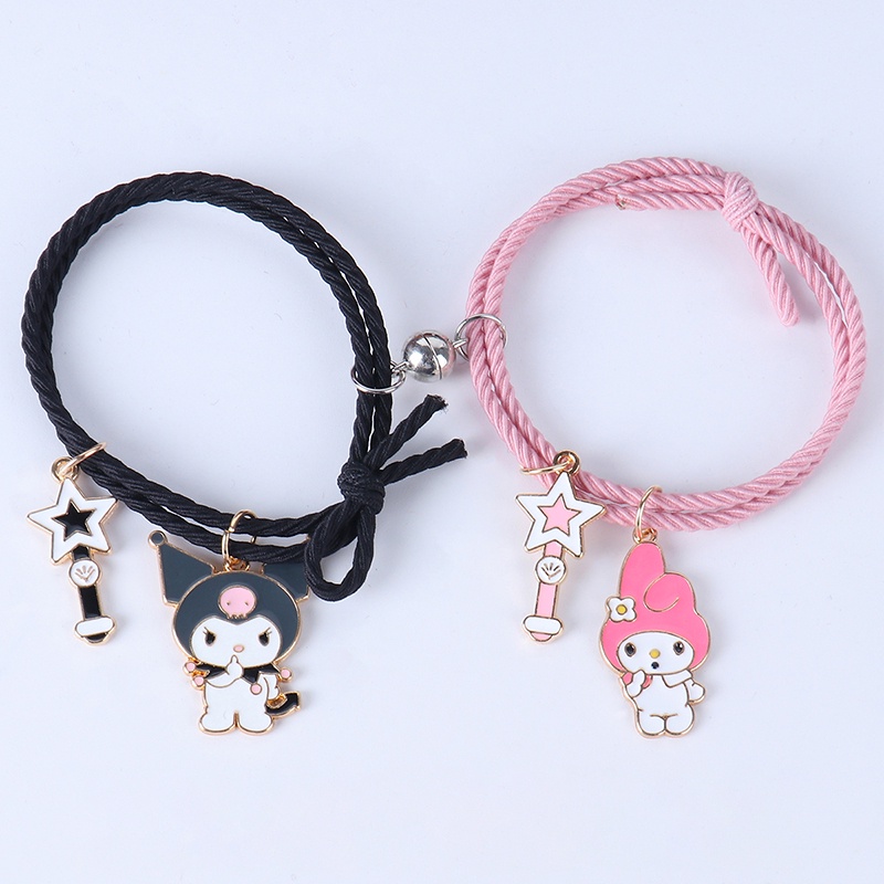 2 Pcs Gelang Tali Kepala Magnetik Motif Kartun Anime Untuk Pria Dan Wanita