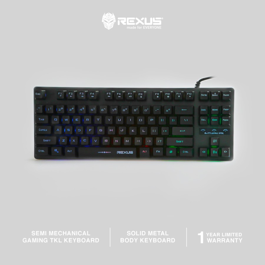 Rexus K9TKL - Fortress Backlit Floating Keys Gaming Keyboard - REX-K9TKL