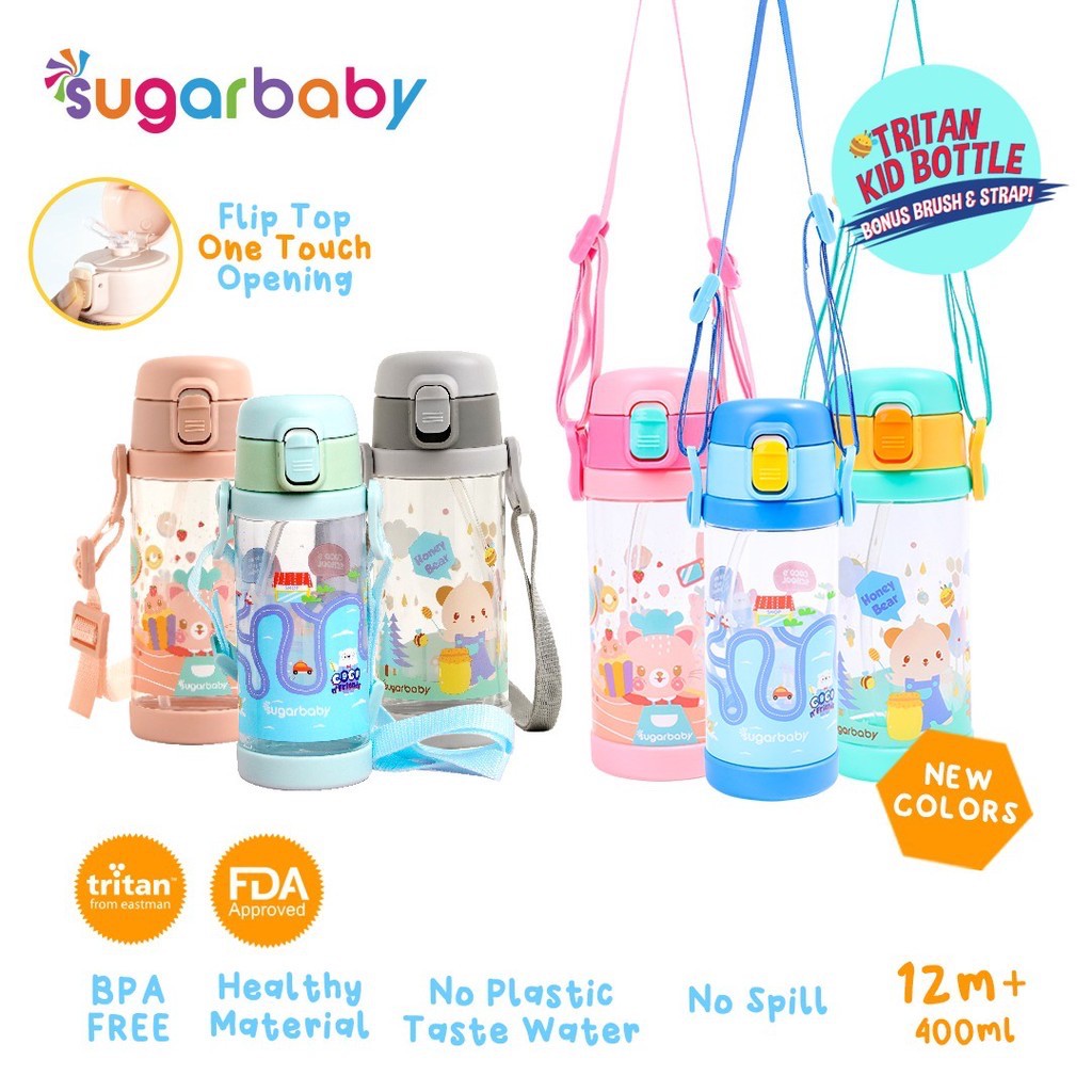 TERLENGKAP Botol Sugar Baby Tritan Sippy Star, Rabbit, 2in1, Kid Bottle CBKS