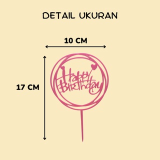 Jual Cake Topper Happy Birthday Akrilik Aneka Bentuk Dan Warna Shopee