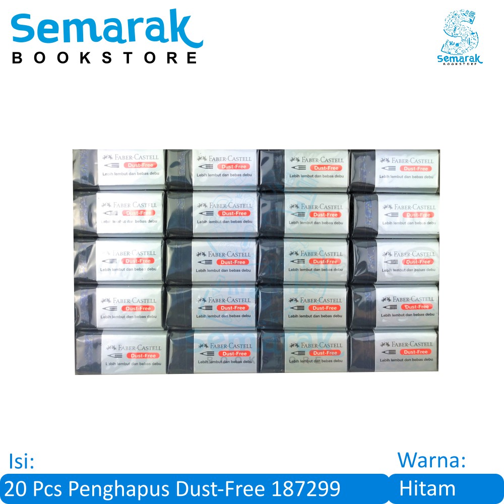 

Faber Castell Dust Free Eraser 187299 Penghapus Kecil - Hitam [20 Pcs]