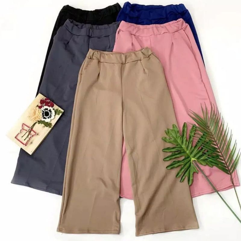SUPER JUMBO PILIHAN ✅ | Warna Varin Cantik | Ukuran XL-3XL(bisa buat bumil) BB 55-85kg Tersedia ✔ | Celana Kulot Kasual Panjang Wanita | Shopee COD