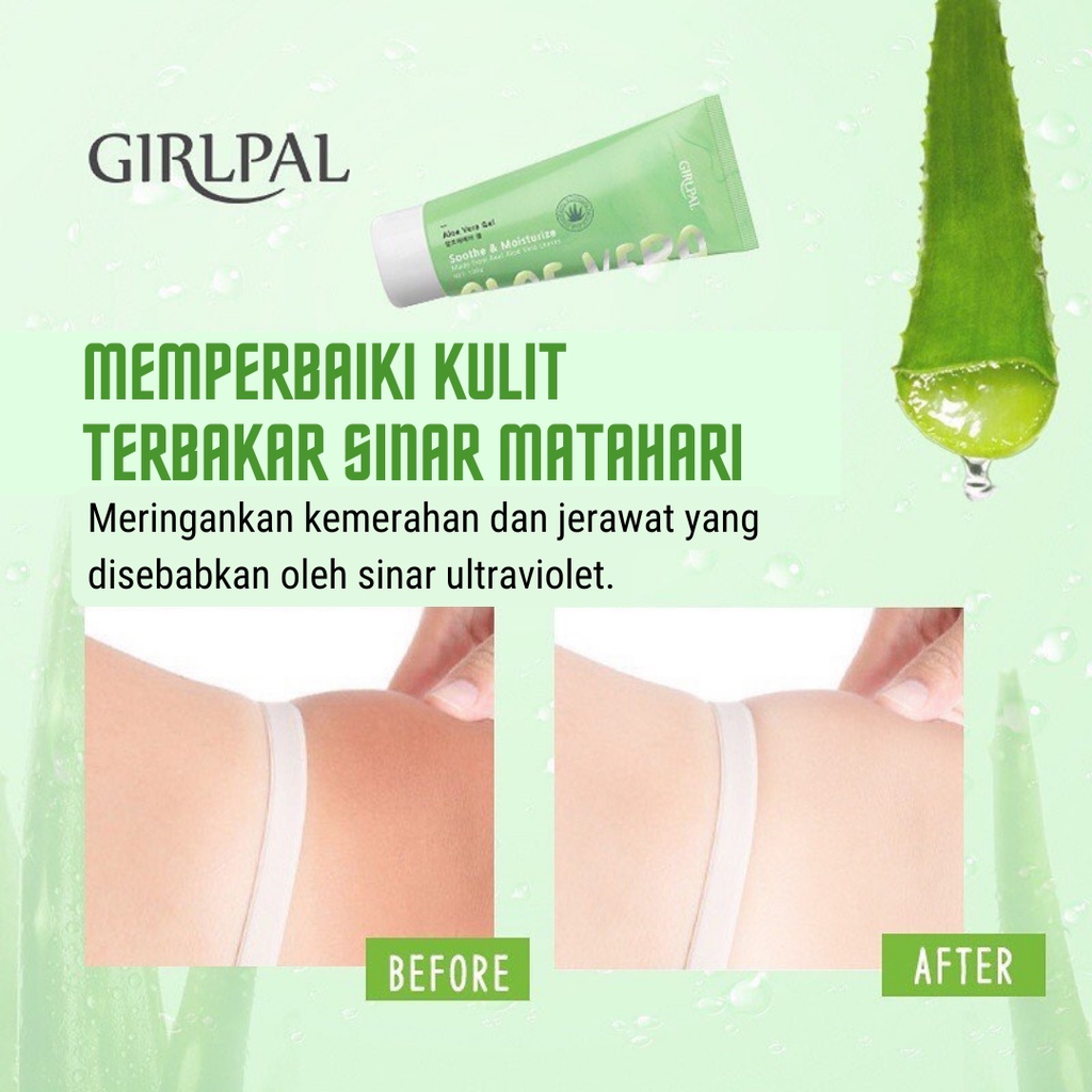 Girlpal Aloe Vera Gel Lidah Buaya Mousturizer Pelembab Wajah Moisturizer Gel Kulit Berminyak Aloevera Alovera Olevera Gel Lidah Buaya Ori Untuk Wajah Original Bpom