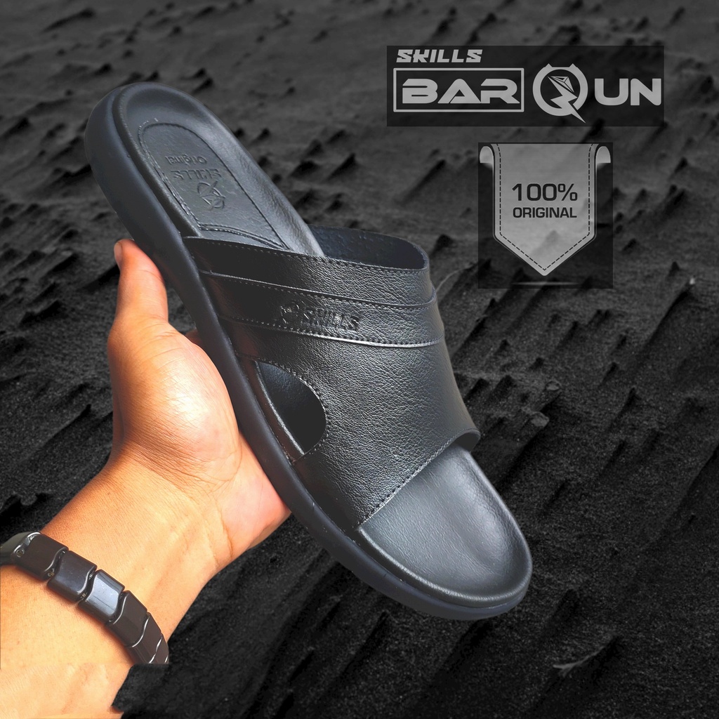 sendal skills barqun rigel original sandal selop pria kulit premium  best seller