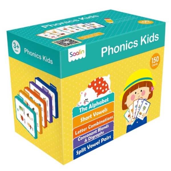 Saalin 150 Phonics Words Flash Cards mainan edukasi anak buku belajar - Phonic Kids Diskon