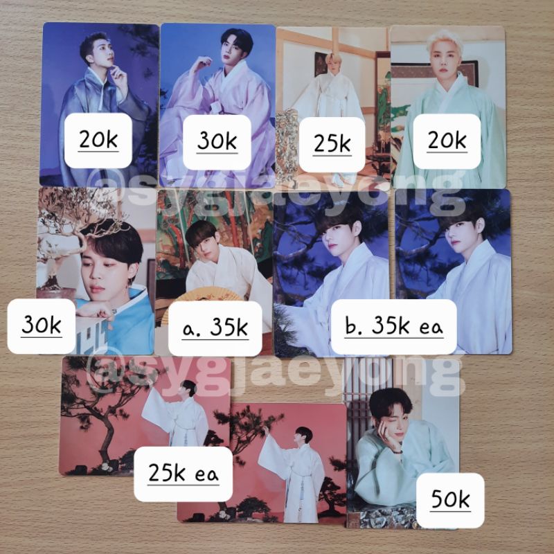 BTS MINI PHOTOCARD - DALMAJUNG | RM JIN SUGA JHOPE JIMIN V JUNGKOOK | NAMJOON SEOKJIN YOONGI HOSEOK 