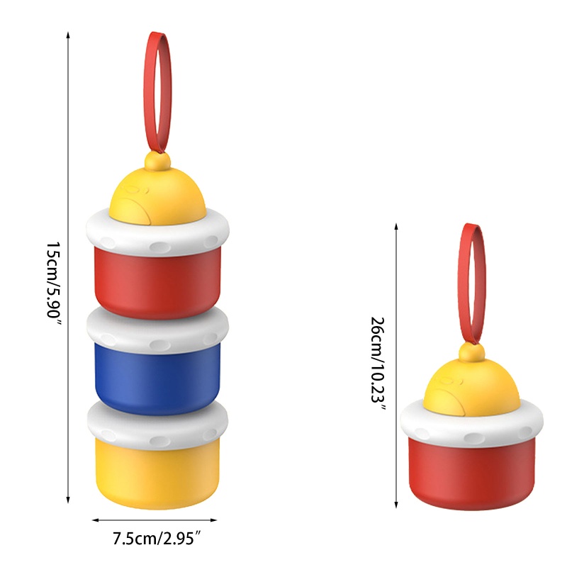 Mary Kotak Dispenser Susu Bubuk / Sereal / Snack Bayi 3 Susun Untuk Travel