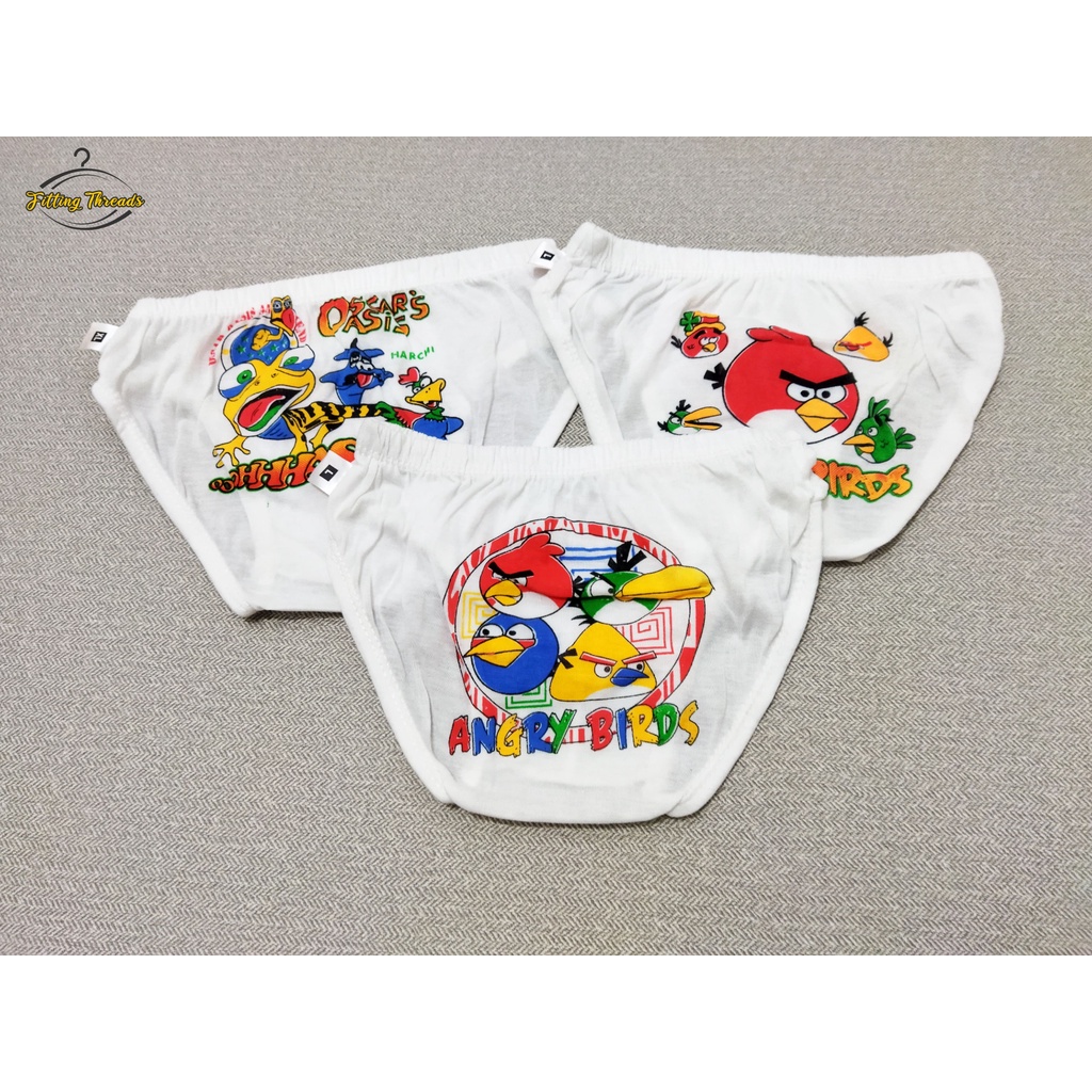 3 Pcs Daleman Anak Laki-Laki Celana Dalam Kerut Motif Kartun / CD Sempak Anak Cowok Polini Kids