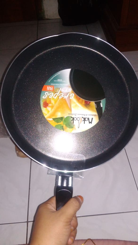 Makcook Wajan Crepes Pan 25 Cm Frypan Datar Teflon Wajan Kue Pancake Kulit Lumpia