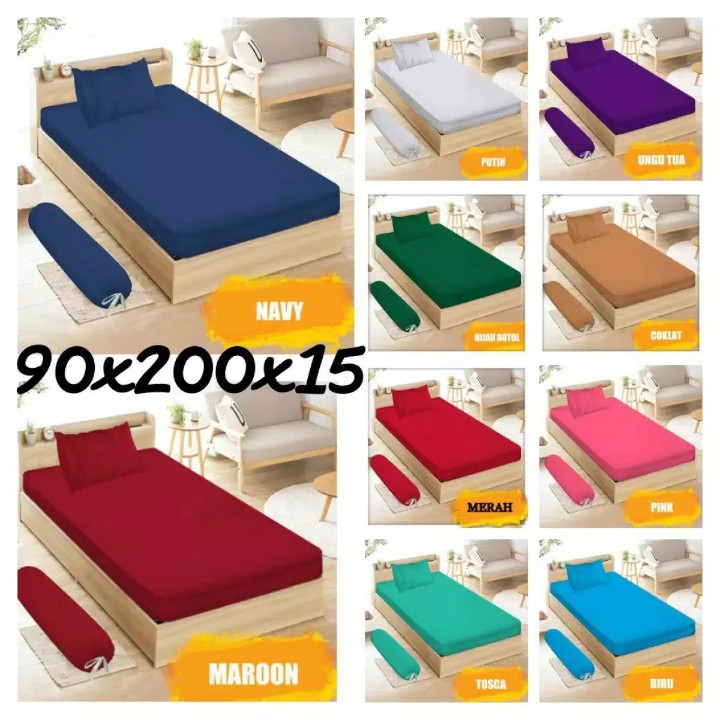 SPREI POLOS 90X200 KASUR NO 4 TERMURAH BISA COD / SPREI+1 SARUNG BANTAL+1 SARUNG GULING