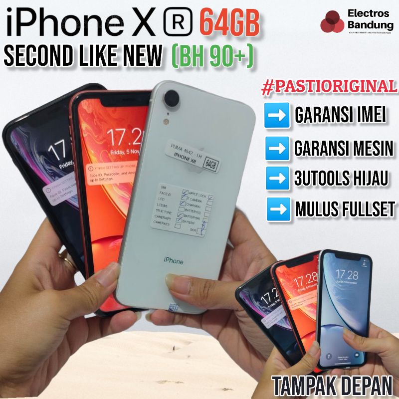 apple iphone xr 64gb 128gb 256gb second mulus fullset oem ex inter original like new bergaransi jaminan 100 original bisa cod