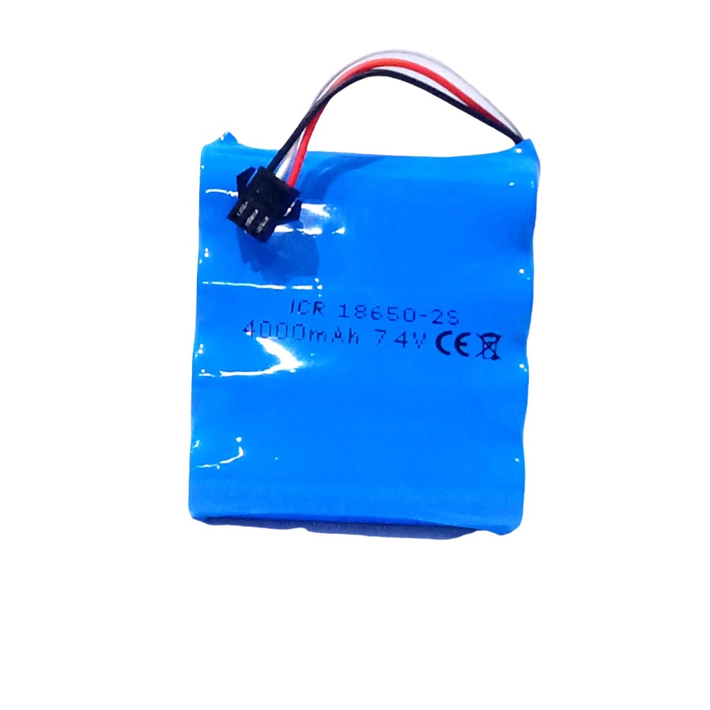 Baterai RC/ Mainan Anak /Speaker &amp; Elektronik Lainnya 4X 18650-2S 4000mAh 7.4V Protektor BMS 4.5A SOKET HITAM 3 PIN