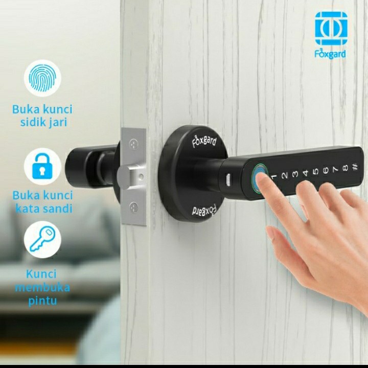 FOXGARD DIGITAL HOME DOOR LOCK HANDLE ELECTRONIC FINGERPRINT PASSWORD