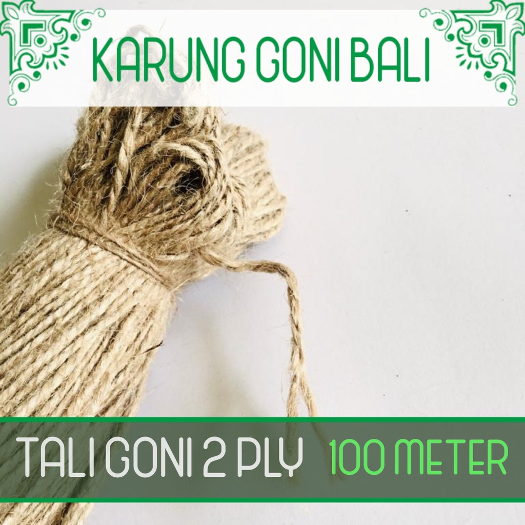 

Tali Goni 2 Ply 100 Meter - Tali Rami 1 mm - Burlap Rope - Tali Vintage - Tali Kado