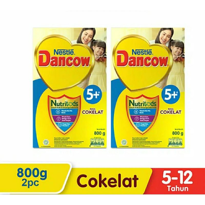 

Nestle Dancow 5+ Nutritods 5-12 Tahun Rasa Cokelat 800 Gram 2Pc