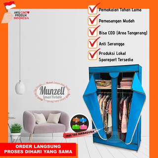  LEMARI  PAKAIAN  MUNZELL Type LPF 06 BIRU Lemari  Baju  