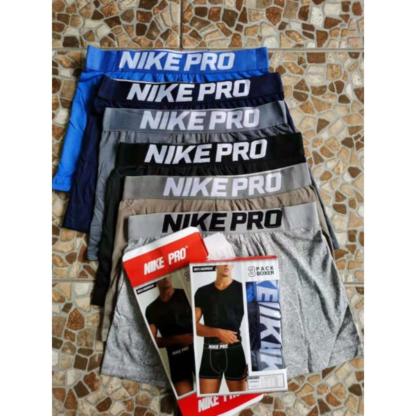 Emago - Celana Dalam Boxer Nikee Pro Boxer Pria 1 Box 3 pcs / Underwear Pria/ Boxer Murah / Sempak Cowo / Pakaian Dalam Pria / Celana Dalam Pria / Sempak Cowo / CD Laki-laki/ CD Celana Dalam Boxer Murah Warna Ukiran Jumbo