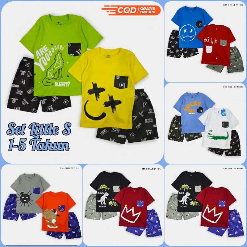 Set Setelan Anak Laki Laki Cowok Little S Usia 1-4 Tahun.