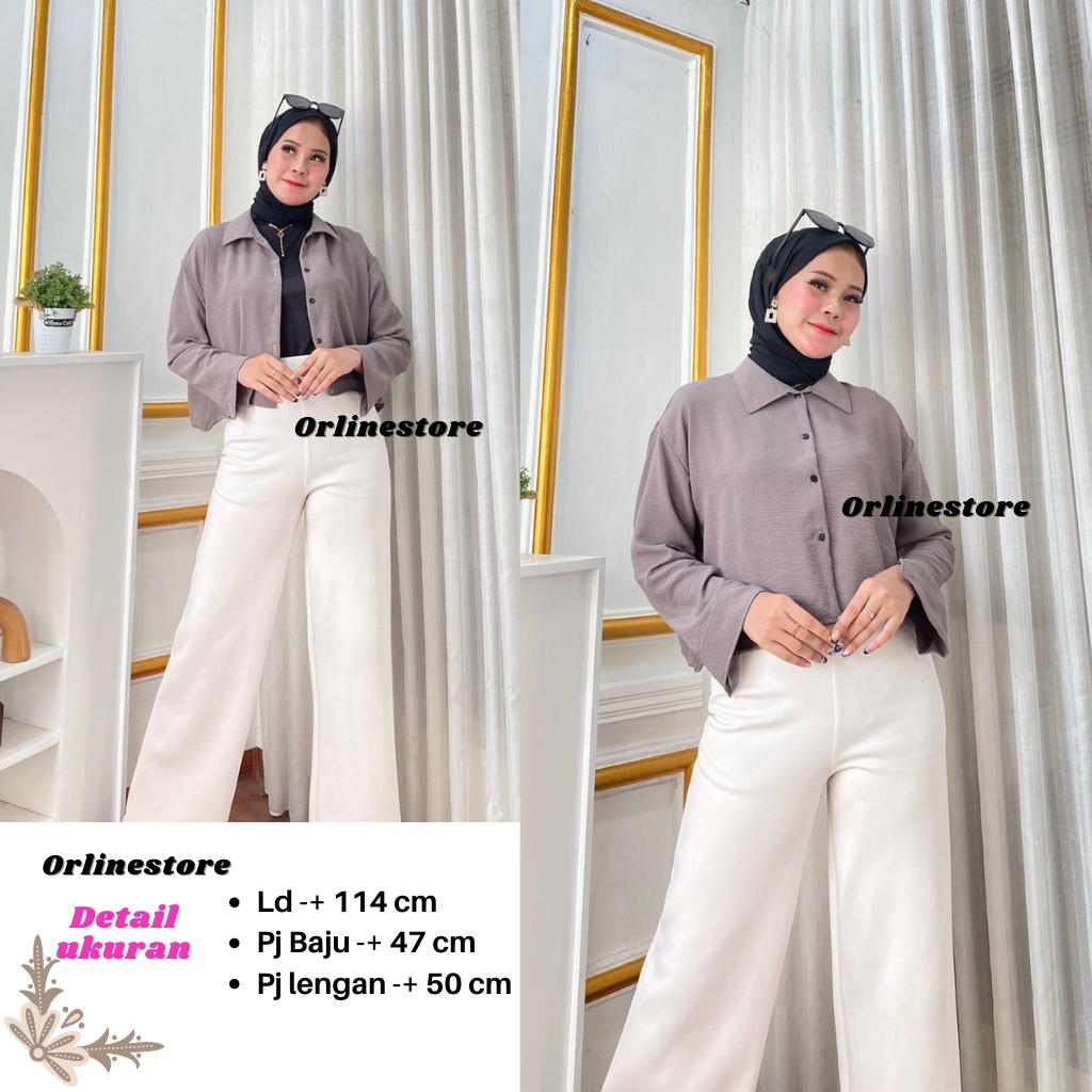 Kemeja Crop Crinkle Airflow / Hanin Crop / Premium Keisya Crop