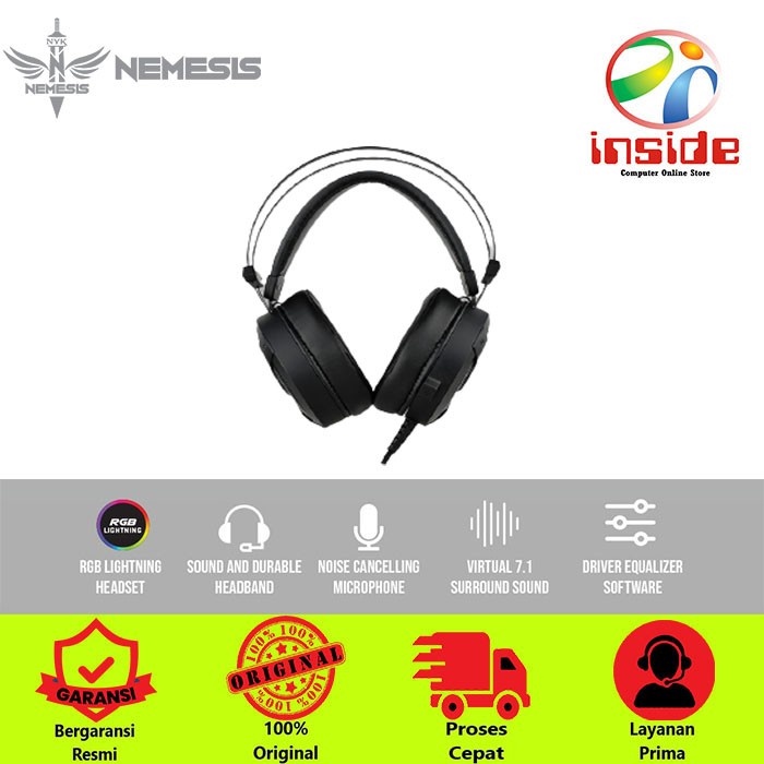 HEADSET GAMING NYK KRATOS RGB USB 7.1 HS-E7