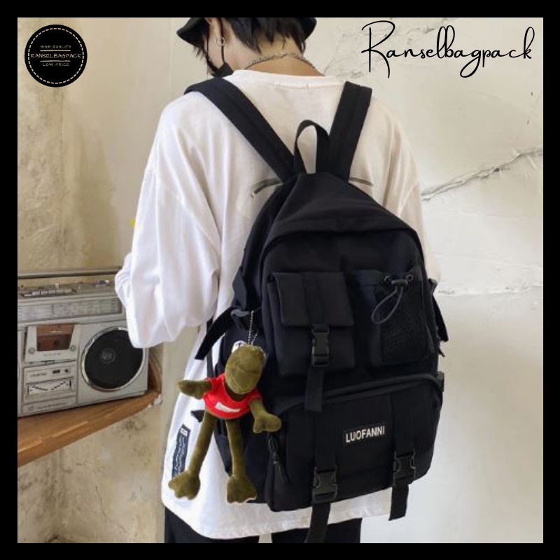 Tas Ransel Backpack Punggung Sekolah Kekinian Terbaru Murah Casual Simpel Elegan Pria Wanita