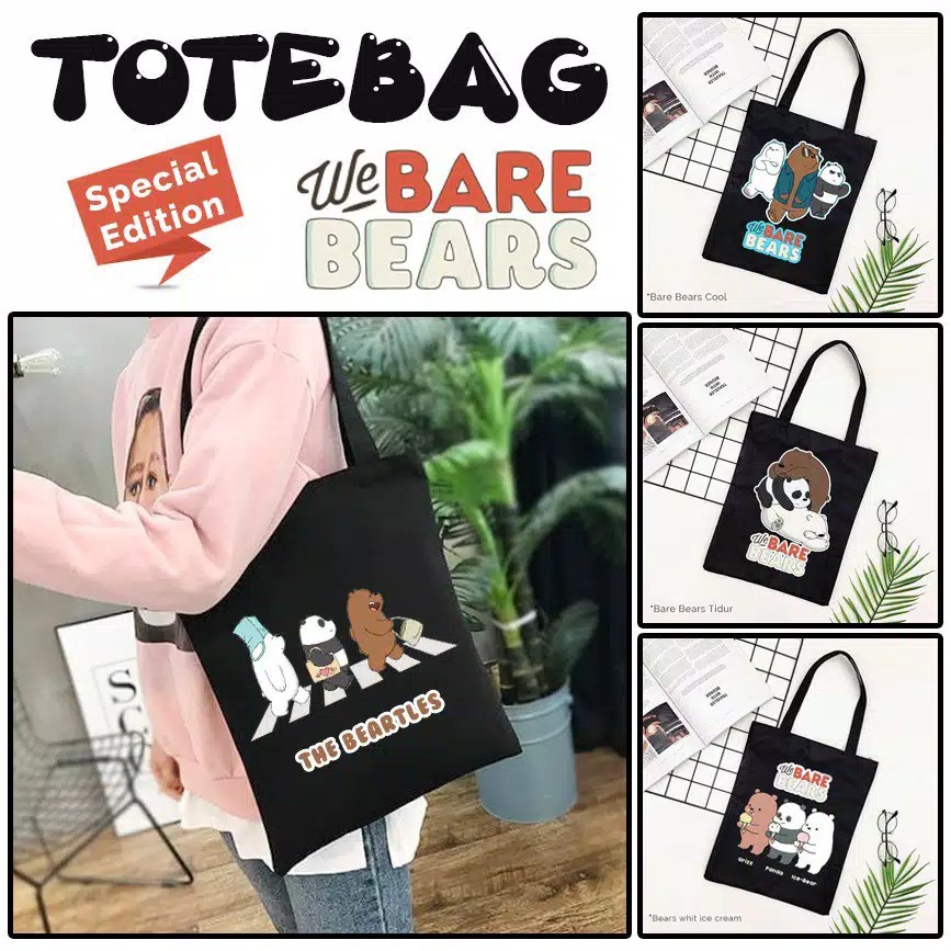 {UK 35 X 40 CM BESAR} D003 TOTE BAG WANITA RESLETING TAS TOTE KPOP KANVAS - K.P.B