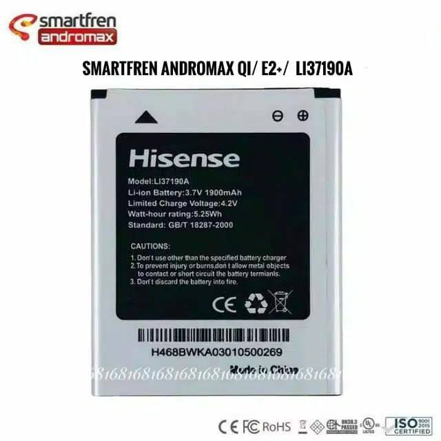 Baterai Batre Smartfren Andromax Qi E2+ Plus Kode LI37190A Battery Andromax B16C2G