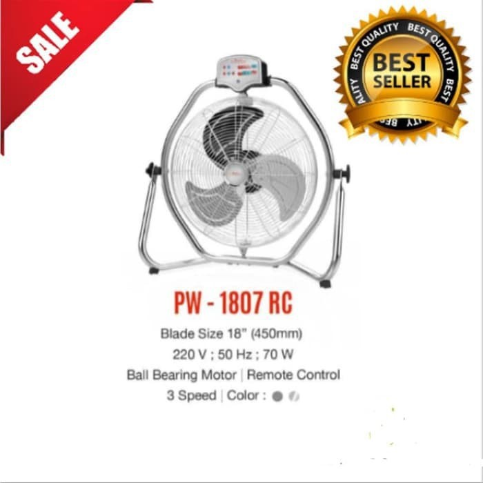 MASPION Kipas Angin Floor Fan 18&quot; Power Fan PW 1807 RC - Garansi Resmi 1 Tahun