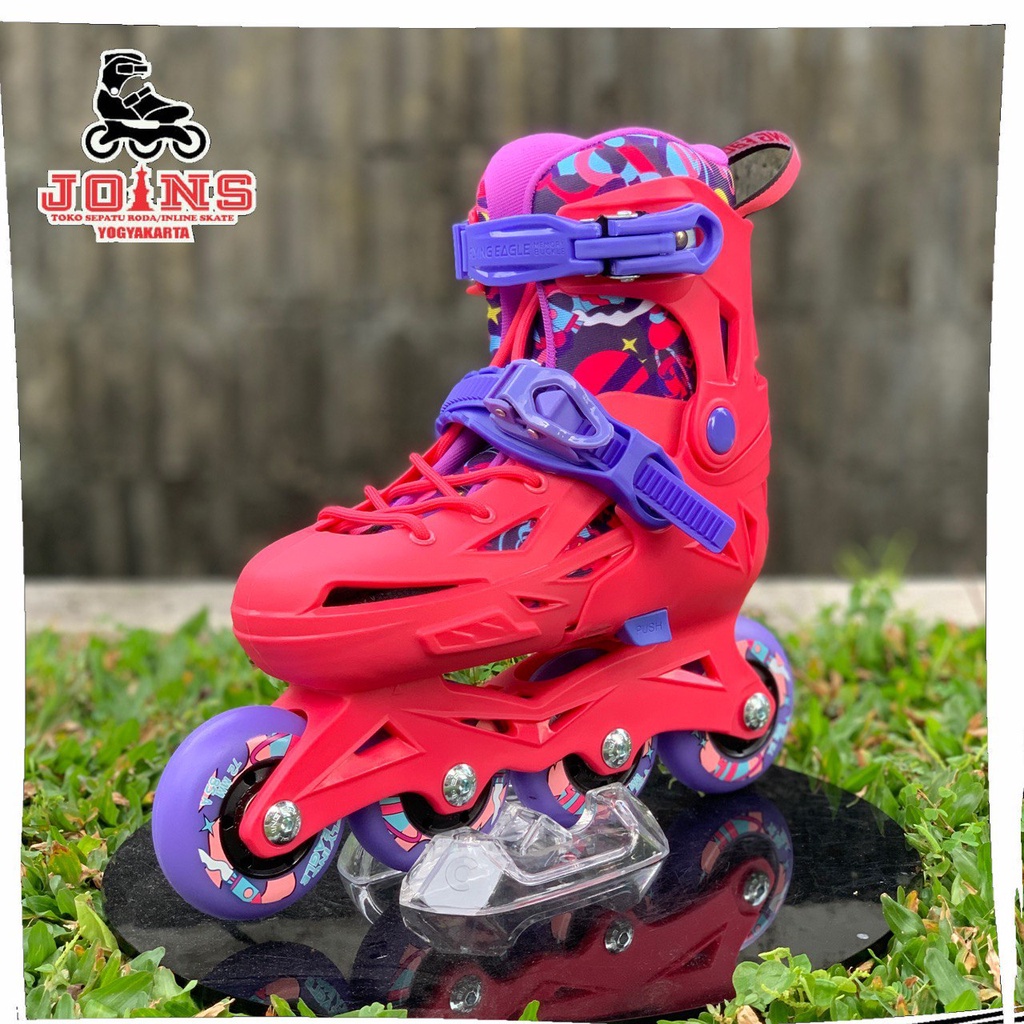 Sepatu Roda Inline Skate Anak Flying Eagle NT2 Pink