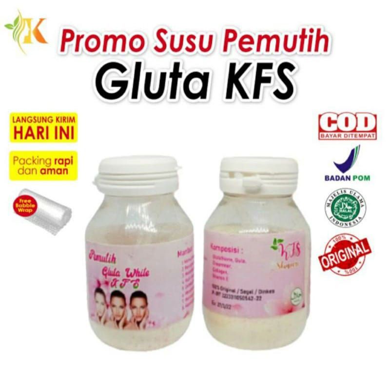 gluta whitening KFS Original bpom #gluta susu KFS #Pemutih badan dan wajah