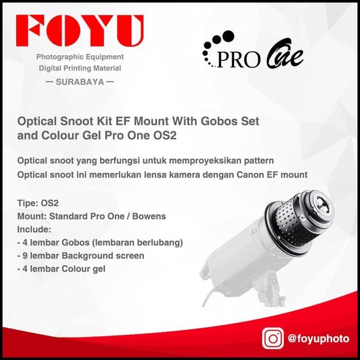 

Optical Snoot Kit Ef Mount With Gobos Set And Colour Gel Pro One Os2