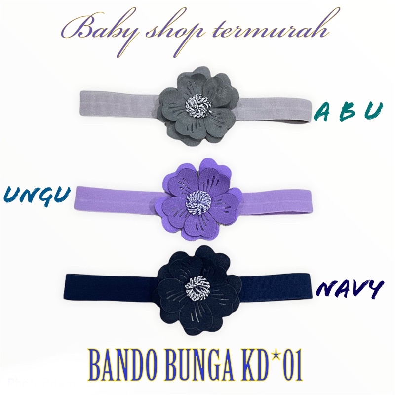 Bandana bayi / bando baby dengan Bahan Renda Elastis dan Hiasan Bunga untuk Perempuan