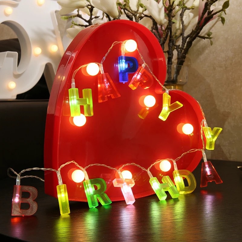 (Christmas &amp; Happy Birthday) Lampu Tumblr Led Untuk Dekorasi Pesta Ulang Tahun / Natal