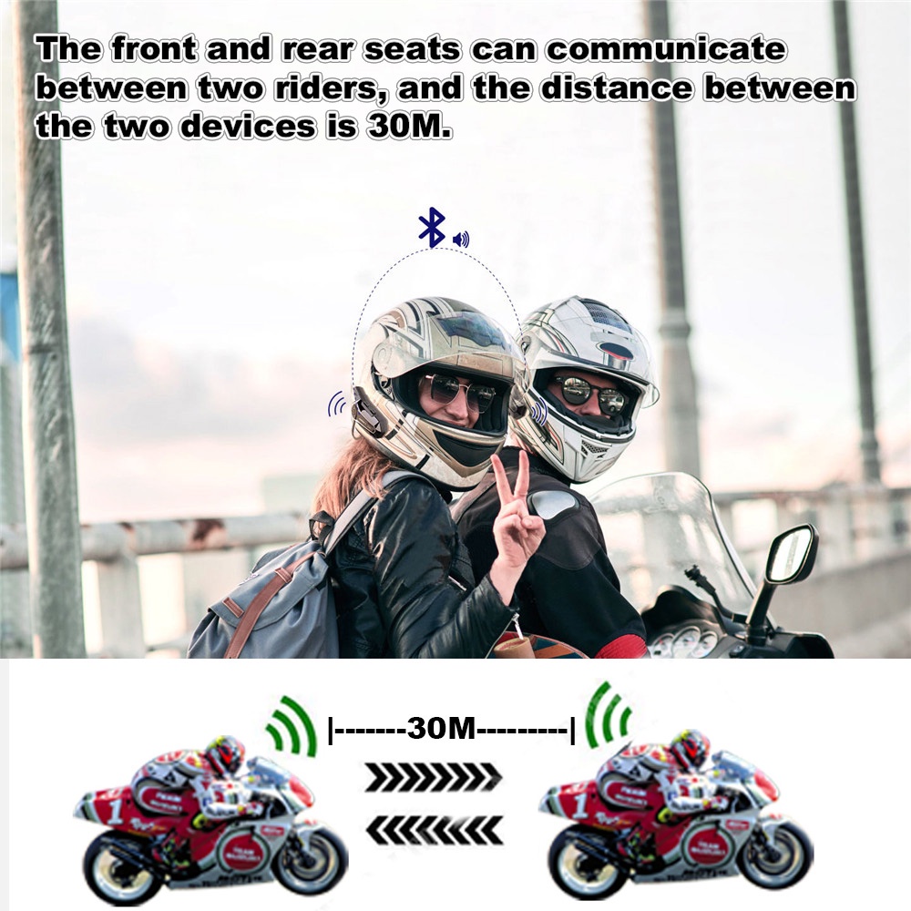 (COD) Helmet Headphone Bluetooth Motorcycle Headset bluetooth interphone Helm speaker sepeda motor headset bluetooth  headseat earbuds helm tahan air panggilan HD 100% Original Eaphone henset hedset handsat wireless