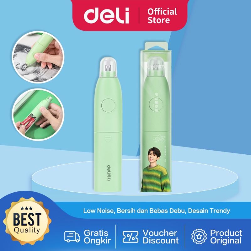 

Deli Electric Eraser / Penghapus Elektrik Sangat Bersih Warna Trendy Dengan Baterai 71139