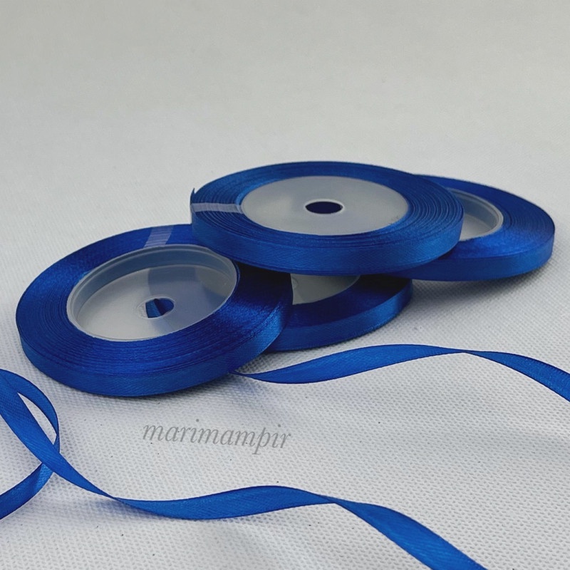 

PITA SATIN KAIN 1/4 INCI 6 MM WARNA BIRU TUA #040