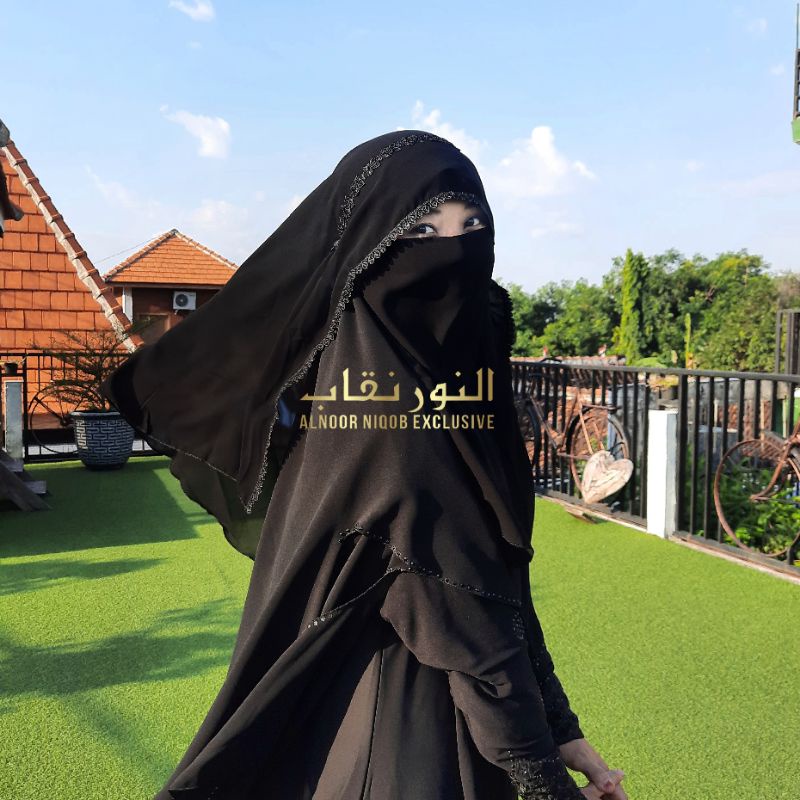 niqab ATIKA cadar yaman alnoor niqob butterfly nikop renda cadar murah