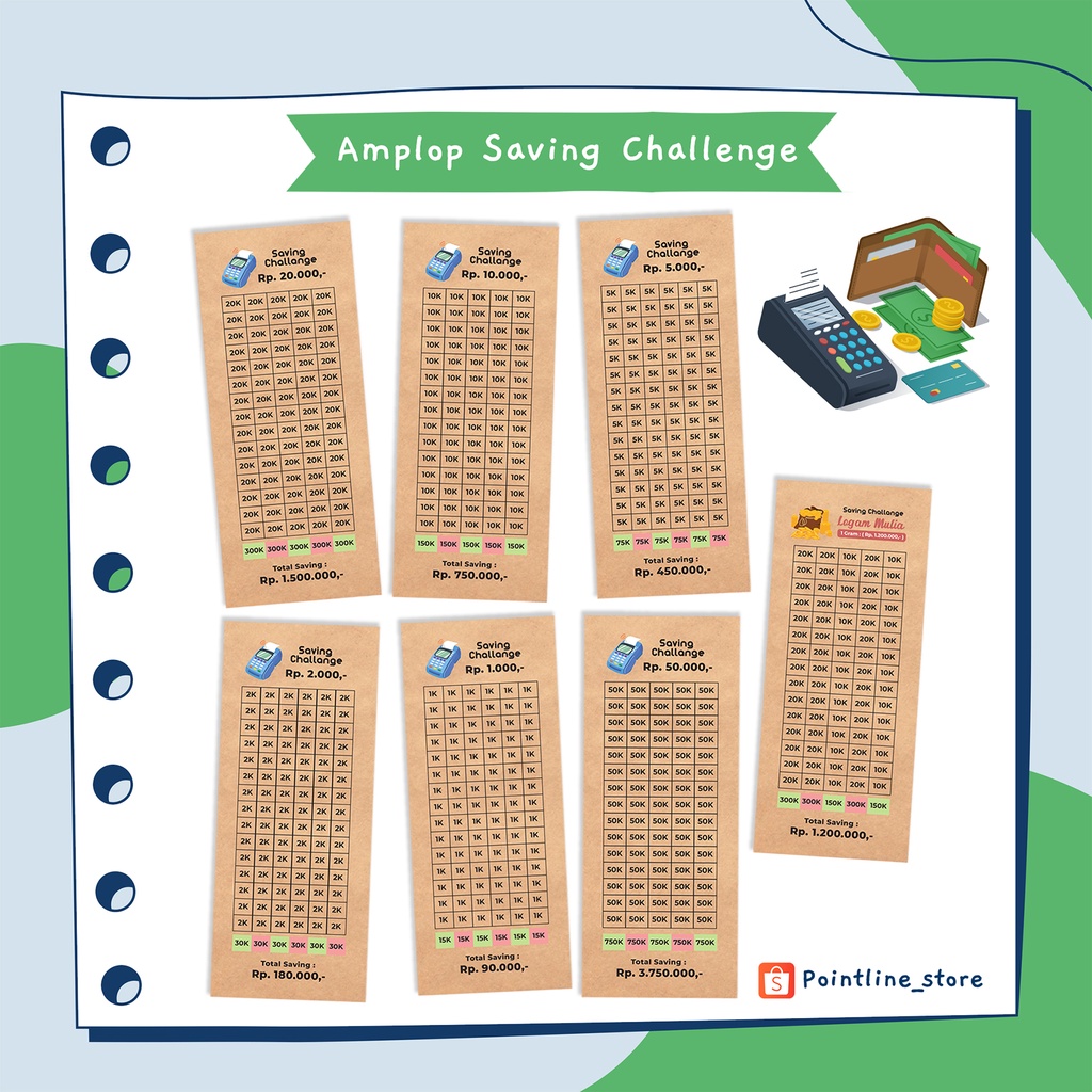 

Amplop target menabung/ Envelope saving challenge