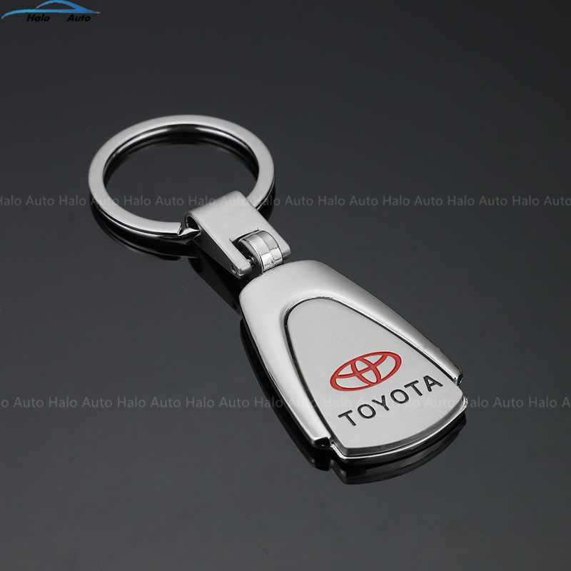 Gantungan Kunci Mobil 3D Logo TOYOTA Bahan Stainless Steel Metal